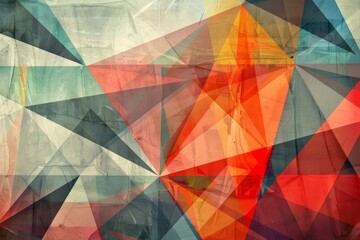 Poster - This vibrant abstract design displays intersecting sharp angles and a dynamic blend of colors, creating an eye-catching piece ideal for contemporary spaces.