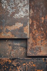 Poster - Close-up shot of a rusty metal surface with corrosion and wear
