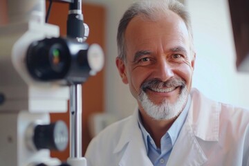 Aufkleber - A laboratory researcher smiling at the camera, representing happiness and enthusiasm in scientific work