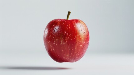 Sticker - Fresh red apple glistening with water droplets