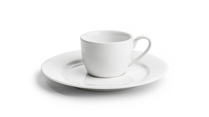 Poster - A delicate white cup and saucer setting, perfect for a elegant dinner or tea party