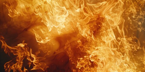Poster - A close-up view of a burning flame with intense heat and light