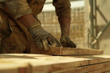 Poster - A person is shaping and crafting a piece of wood