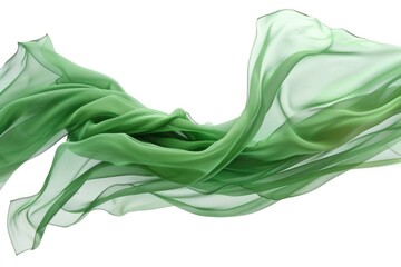 Poster - A close-up shot of a green cloth against a white background, ideal for design and photography projects