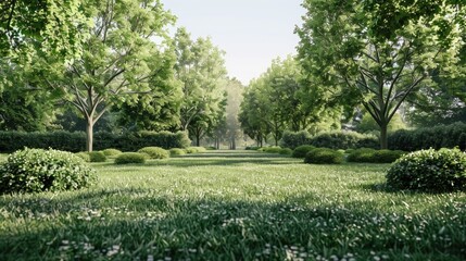 Poster - A serene outdoor setting with many trees and lush greenery