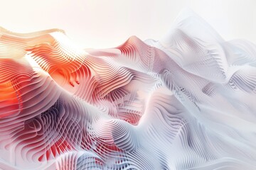 Poster - A close-up shot of a person's face against a white and red background