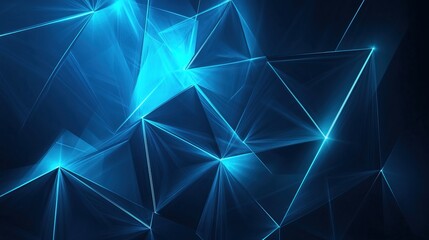 Wall Mural - abstract geometric neon blue background