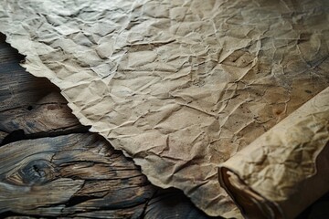 Poster - A piece of paper sits on top of a wooden table, awaiting writing or note-taking