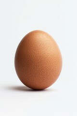 Poster - A single brown egg placed on a clean white surface