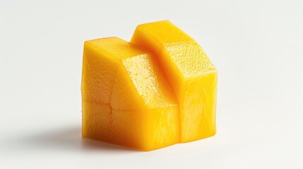 Sticker - A single yellow melon sitting on a clean and white surface, great for food, dessert or still life photography