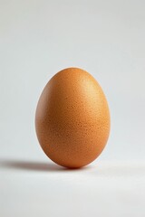 Sticker - A single brown egg sits atop a clean white surface