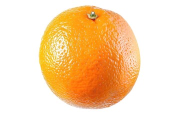 Aufkleber - A single orange sits on a clean and bright white surface