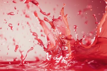 Poster - A close-up view of a red substance splattered on a red surface