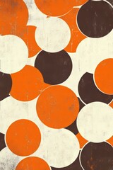 Poster - Line art illustration with circular designs in brown tones