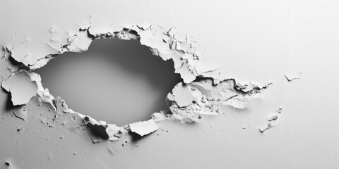 Aufkleber - A black and white image of a hole in a wall, suitable for use in historical or architectural contexts