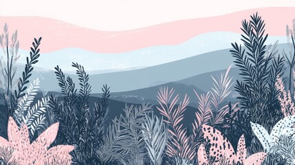 Illustration of organic forms and a natural background based on abstract nature themes