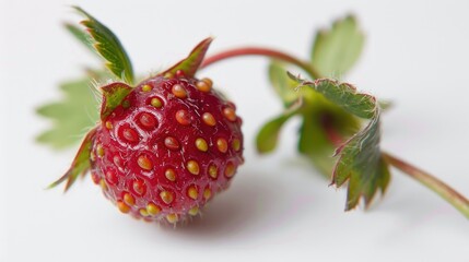 Sticker - Fresh strawberry on white background