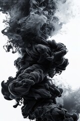 Aufkleber - A black and white photo of smoke rising into the air, with no clear source or context