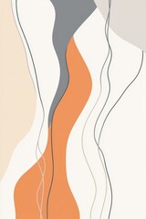 Poster - Illustration of a soft pastel design with a line art style