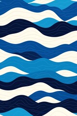 Poster - A line art illustration featuring blue waves and curves and an abstract background
