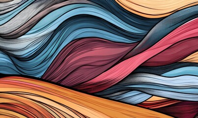 Poster - Abstract digital design illustration in line art