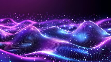 This modern line art illustration features a futuristic digital abstract purple background enhanced by vibrant diagonal lines for a dynamic effect suitable for print