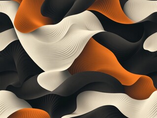 Poster - Digital illustration of a vibrant abstract linear pattern using line art and geometric elements