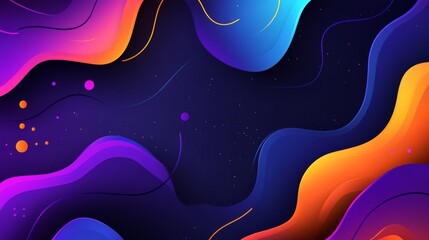Poster - Illustration featuring abstract shapes splashed and bursts for a vibrant wallpaper design