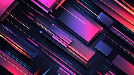 Poster - Geometric patterns are displayed on an abstract background with line art illustrations