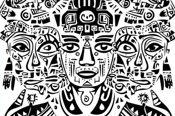 Poster - This line art illustration features an intricate pattern that is visually appealing and stylish