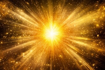 Poster - Dynamic and abstract orange fractal explosion star illustration