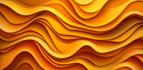 Wall Mural - An abstract illustration with vibrant orange tones and flowing lines in a vertical format