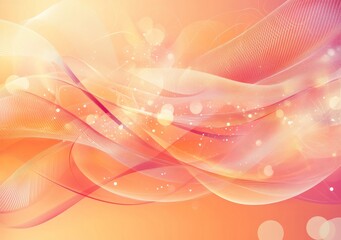 Poster - Digitally drawn abstract illustration featuring intertwined glass curves set against an orange background