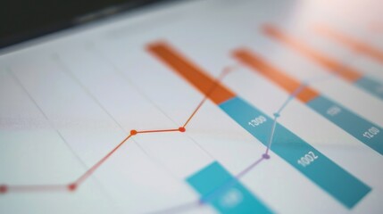 Poster - Close up of a colorful chart with red, orange, and blue data points.