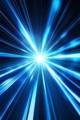 Poster - Line art illustration with an abstract blue background and a starburst explosion