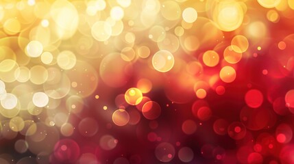 Canvas Print - Abstract Golden and Red Bokeh Background