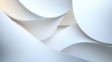 Wall Mural - Abstract white layered curves and waves background