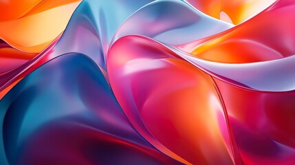 Wall Mural - Bright and bold wavy patterns flowing through a vibrant abstract design background