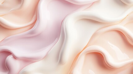 Poster - Smooth cosmetic cream is creating elegant swirls in pastel colors, making the perfect background for beauty and skincare products