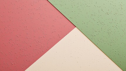 Poster - harmonious blend of beige, green, and red shapes creates a tranquil and elegant background