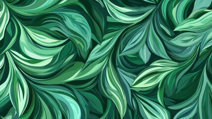 Green abstract background with a floral pattern, made of stylized leaves, forming an elegant and decorative composition, ideal for backgrounds and textures