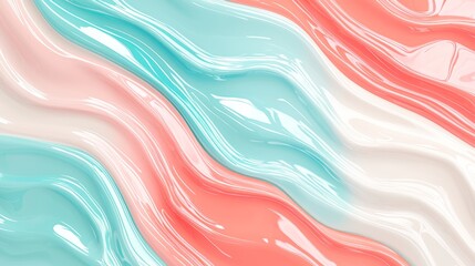 Poster - Abstract background showing a liquid paint in pastel colors mixing together and forming waves. Perfect for a summer design