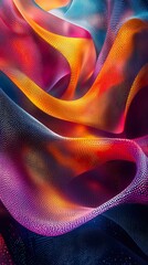 Wall Mural - Energetic wave designs with vivid colors creating a lively abstract background