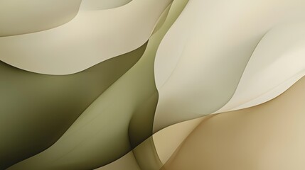 Poster - Flowing green and beige shapes create an elegant and modern abstract background, perfect for minimalist designs. Peaceful and calming, this natural backdrop adds a touch of style to any project
