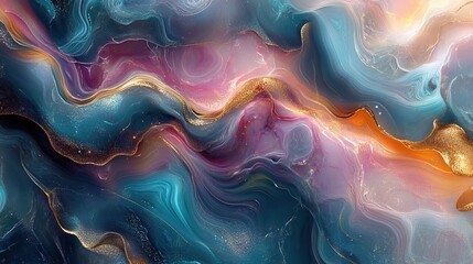 Wall Mural - Energetic wave patterns with vivid colors in a dynamic abstract background