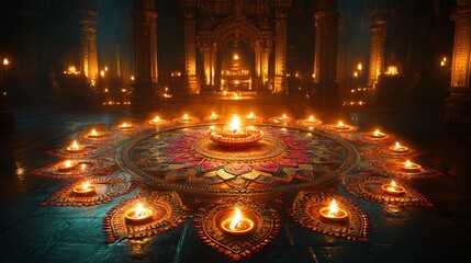 Happy Diwali Lighting diya oil lamps