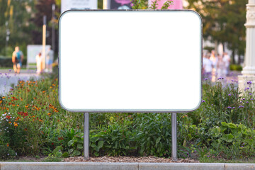 Modern empty blank advertising billboard banner in a city outdoors. Mockup for your advertising project.