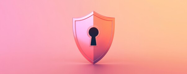 Aufkleber - Shield with keyhole on gradient background, security and protection concept