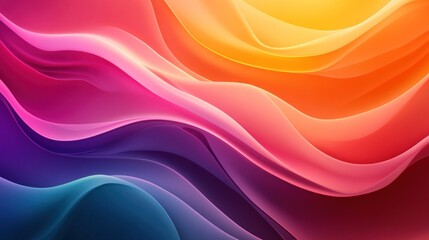 Poster - Abstract Colorful Waves in Gradient Hues