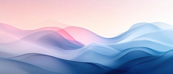 Poster - Abstract Gradient Landscape with Wavy Lines